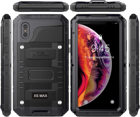 Seacosmo for iPhone Xs Max Waterproof Case, Military Grade 360 Full Body Protective Rugged Heavy Duty Case Shockproof Drop Resistant Defender for ...
