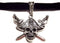 Handmade Jolly Roger Pirate Skull & Crossed Swords Pendant on Black Velvet Choker Necklace...