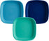 Re-Play Toddler Plates - 22 Oz. Deep-Walled Flat Kids Plates - Dishwasher & Microwave Safe - Made in USA - Set of 3-7.37" x 7.37" x 1.25" - True B...