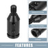 Gear Shift Knob Adapter Kit Universal with 4 Plastic Hoses Non Threaded Lever Cover Head Aluminum Alloy Black...