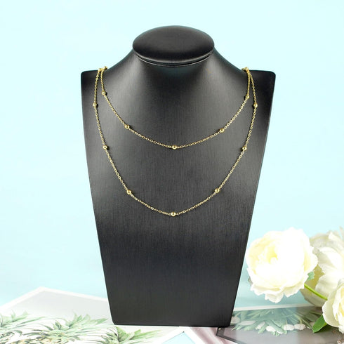 YOUBEIYEE 32.8 Feet Satellite Bead Chain for Jewelry Making 18K Gold Plated Brass Cross Chain Link Jewelry Chain Roll with Jump Rings and Lobster ...