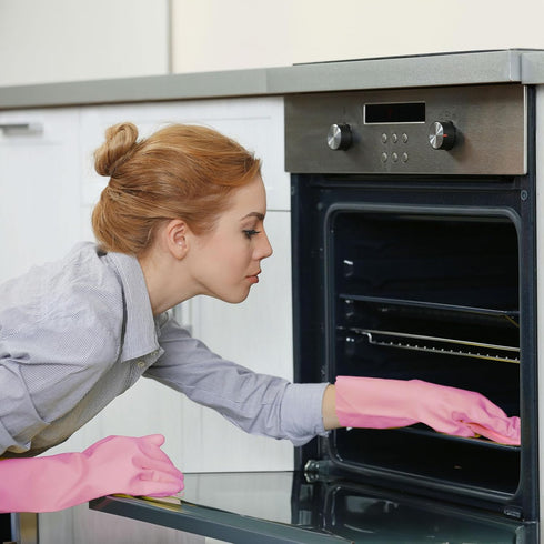 Bamllum Rubber Dishwashing Gloves - Household Cleaning Gloves for Washing Dishes with Cotton Lining, Reusable Kitchen Gloves - 2 Pairs, Long-lasti...