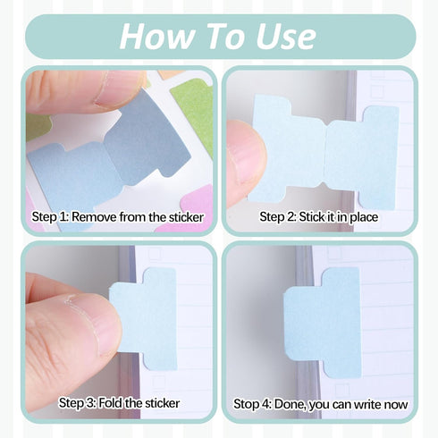 240 Pcs Sticky Index Tabs, 20 Sheets in 12 Colors Writable and Repositionable File Tabs Flags, Page Markers Labels, Index Classification Label for...
