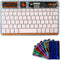 Portable Bluetooth Keyboard 7-Colors RGB Backlit Mini Keyboard, Rechargeable Ultra-Slim Tablet Keyboard for Windows/IOS/Android-Transparent Pink...