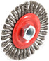 Forney 72760 Wire Wheel Brush, Stringer Bead Twist with 5/8-Inch-11 Threaded Arbor, 4-Inch-by-.020-Inch...