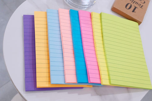 (8 Pack) Lined Sticky Notes, 8 Colors Self Pad Its 4X6 in, Bright Post Stickies Colorful Big Square Sticky Notes for Office, Home, School, Meeting...