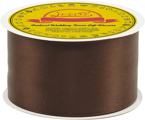 Double Face Brown Satin Ribbon 2 inch X 25 Yards Polyester Brown Ribbon for Gift Wrapping Very Suitable for Weddings Party Invitation Decorations ...