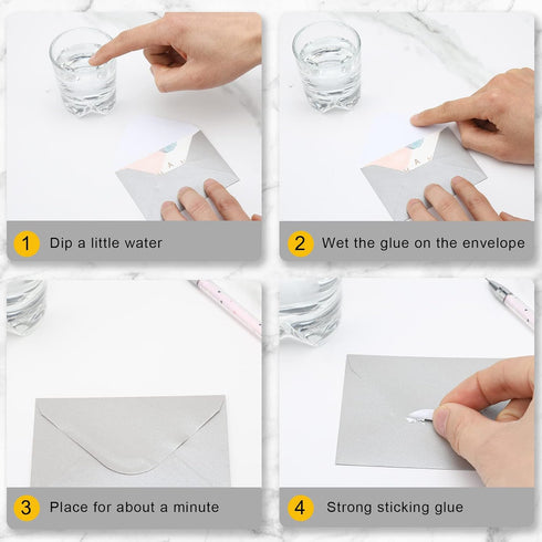 100 Pack 4 x 2.75" Mini Envelopes Metallic Silver 120GSM Gift Card Envelopes Bulk Small Paper Gift Card Sleeves Greeting Card Business Card Tiny E...