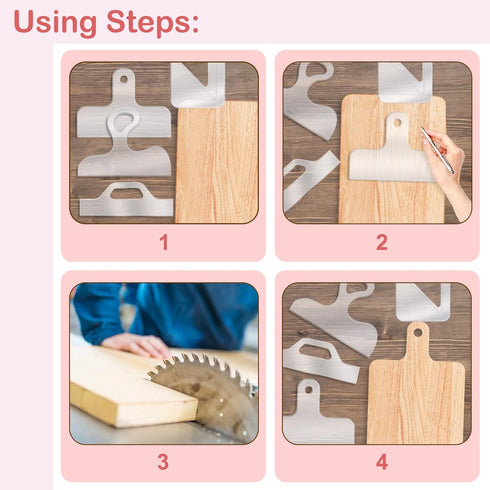 Router Templates, 4pcs Acrylic Charcuterie Board Handle Template, LYMOI Clear Cut Board Thick Handle Template, Angled Curvy Tracing Stencils Cut G...