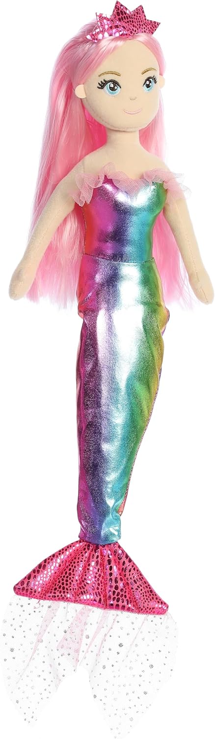 Aurora® Enchanting Sea Sparkles™ Nanda Stuffed Doll - Imaginative Play - Magical Companions - Pink 18 Inches...