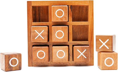 BSIRI Wooden XO Blocks (L) Tic Tac Toe Board Games - Ideal for Kids Games, Family Games and Game Night for Adults, Farmhouse Decor for Coffee Tabl...