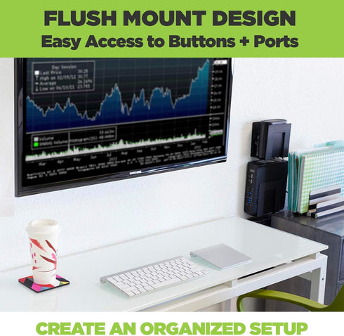 HIDEit Mounts Uni-S VESA Mount - American Company - Black Steel Adjustable Wall Mount - Cable Box Wall Mount, DVD Player Wall Mount, Streaming Dev...