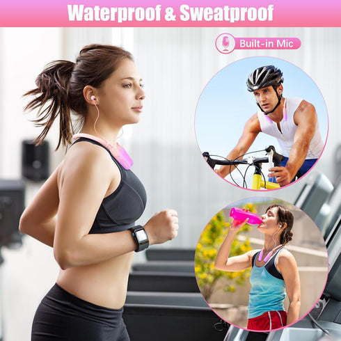 Neckband Bluetooth Headphones, 200H Extra Long Playtime Wireless Stereo Neckband Earbuds with Microphone, Waterproof Balanced Armature Drivers in ...