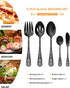 EUIRIO 5 PCS Black Serving Utensils Set, Stainless Steel Hostess Serving Set, Include Serving Spoon, Slotted Serving Spoon, Serving Fork, Sugar Sp...