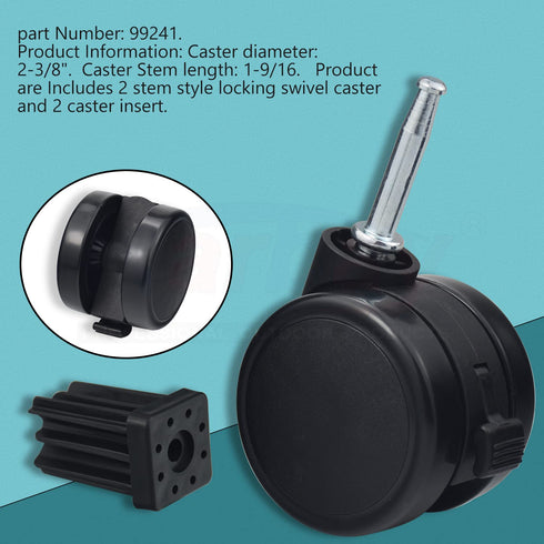 Caster Wheel Gas Grills/Stem Style Locking Swivel Caster 6414 306414 for Weber, Genesis, Summit, Silver, Spirit Gas Grills, Includes Caster Insert...