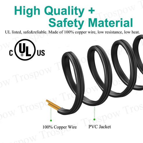 8.2ft Power Cord for Klipsch R-41PM R-51PM The One Plus Premium Bluetooth Speaker 2 Prong AC Power Cord Cable Replacement...