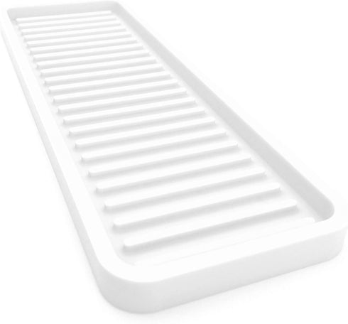 Happitasa Silicone Kitchen Sink Organizer Tray, Sponge Holder and Countertop Protector | Bathroom and Kitchen Soap Dish and Dispenser Tray (White,...