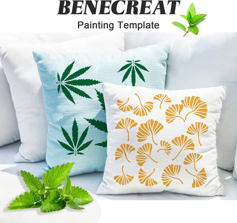 BENECREAT Ginkgo Leaves Drawing Stencils, 12x12inch Autumn Tree Leaf Painting Templates for Scrapbooking, Fabric, Floor Furniture, Wall Art...