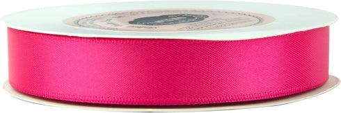 VATIN Double Face Shocking Pink Satin Ribbon 5/8" Continuous 25 Yards,Pink Polyester Fabric Ribbon use for Bows Bouquet, Gift Wrapping, Floral Arr...