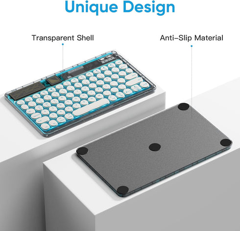 OMOTON Bluetooth Keyboard for iPad, Wireless Keyboard for PC Tablet Phone Computer, Rechargeable Multi-Device Keyboard, Compatible with iOS Androi...