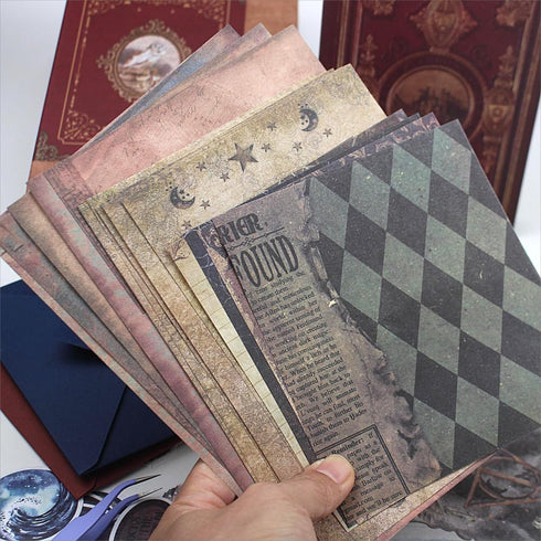 Diuhofart Scrapbooking Supplies Kit, Vintage Magic Scrapbook Kit for Bullet Junk Journal, Stationery, A6 Line Notebook, DIY Journaling Supplies, B...