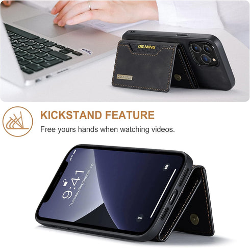 SZHAIYU 2 in 1 Detachable Back Cover Compatible with iPhone 13 Pro Max Wallet Case with Card Holder Leather Pocket Slim Phone Cases 6.7'' (Black)...