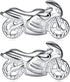 HONEY BEAR Racing Motorcycle Motorbike Cufflinks for Mens Shirt Gift Silver...