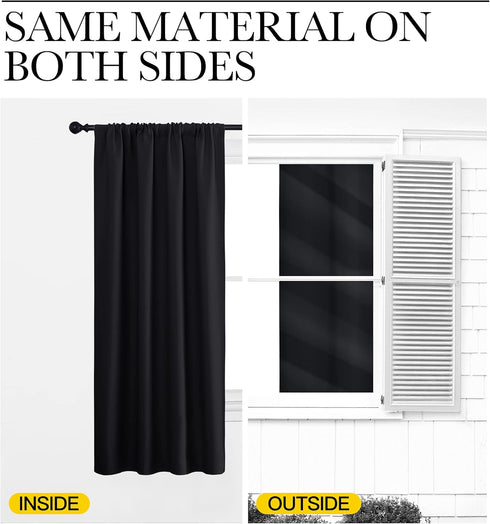 NICETOWN Halloween Black Out Curtain Panels for Kitchen - Energy Smart Decoration Thermal Insulating Blackout Drapes/Draperies for Small Window (2...