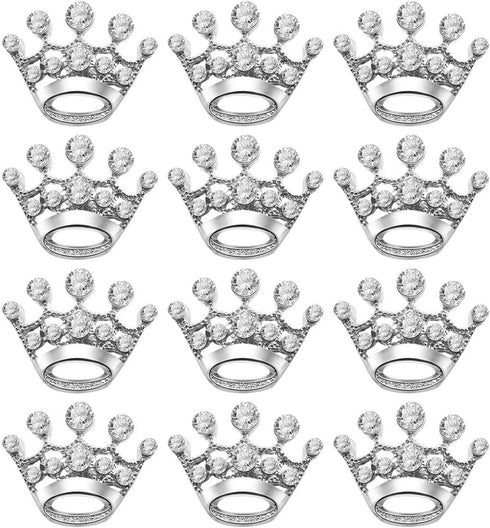 ULTNICE 12pcs Tiara Crown Brooch Pin Wedding Party Pageant Brooch (Silver)...