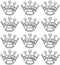 ULTNICE 12pcs Tiara Crown Brooch Pin Wedding Party Pageant Brooch (Silver)...