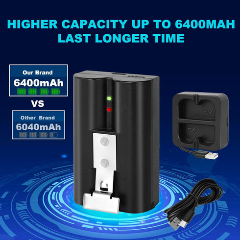 Replacement Battery with Charger Station for Ring-Doorbell Camera 1 and 2, Spotlight Camera and Stick Up Camera, Rechargeable Upgraded Lithium Li-...