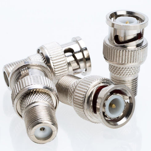 Cctv4Less BNC Male Plug to F Female Jack Adapter Coax Connector (10/20/30/50/100 Pack) (10)...