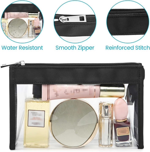 Cambond Clear Makeup Bags, Waterproof TSA Approved Toiletry Bag Clear Travel Bags Clear Cosmetics Bag for Vacation, Clear Pencil Case Stationary O...