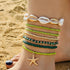 CSIYANJRY99 Shell Starfish Anklets Bracelet 7pcs Boho Seashell Beaded Anklet Hawaii Summer Beach Waterproof Surfer Starfish Anklets for Women...