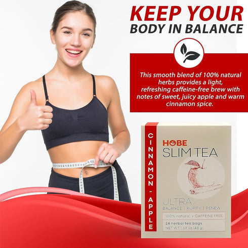 Ultra Slim Tea, Cinnamon Apple, Tea Bags, 24 Count Box, 1.69 Oz...
