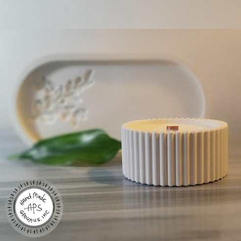 Candle for home,Aroma Candle in a Plaster Candlestick,Cozy Home Candles, Wooden Wick,Soy & Coconut Blend, Handcrafted Aromatic Candle in a Cement ...