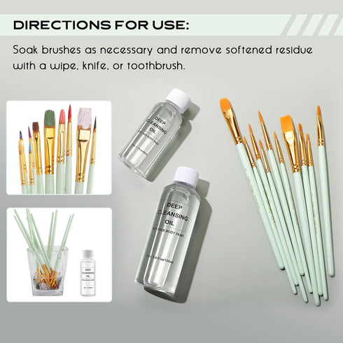 CCbeauty Paint Brush Cleaner, Reconditioner and Restorer - Fast Remove Oil Water-Based Face Paint Brushes, Airbrushes, Acrylic, Watercolor, Makeup...