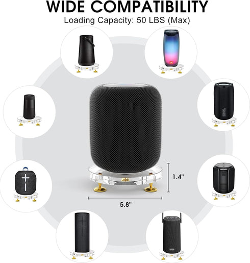 Suitable for Homepod Stand 1st Gen & 2nd Gen Speaker,Acrylic Table Stand Speaker Mount for Apple Homepod Speaker Sound from Shock-Absorbing Foot P...