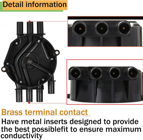 Ignition Distributor Cap and Rotor Kit Compatible with GMC Chevrolet Trucks V6 4.3L Vortec - 1996-2005 Astro Blazer, 1996-2001 Jimmy and more | Re...