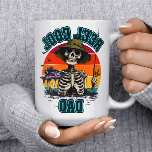 Reel Cool Dad Coffee Mug, Fishing Lover Gifts for Dad, Father's Day Cup, Fishing Gifts for Men (15oz)...