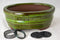 Oval Glazed Cactus & Succulent Planter, Bonsai Pot with Mesh & Wire 6"x 4.5"x 2.5" - Moss Green...
