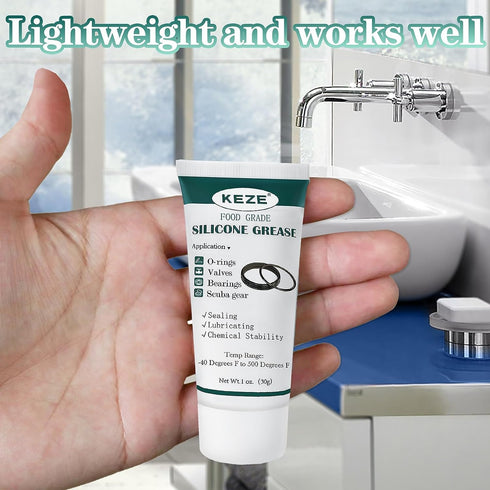 Food Grade Silicone Grease for Plumber Faucet O Rings Lubricant 1 oz 2-Pack with Brush...
