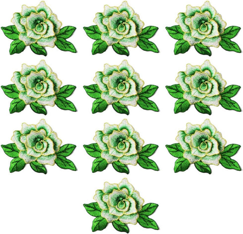 10 Pieces 3D Rose Embroidered Patch Flower Sew on Patches Applique Sewing Crafts Kit for Clothes Jeans Jackets Bags DIY Embellishments Decorations...
