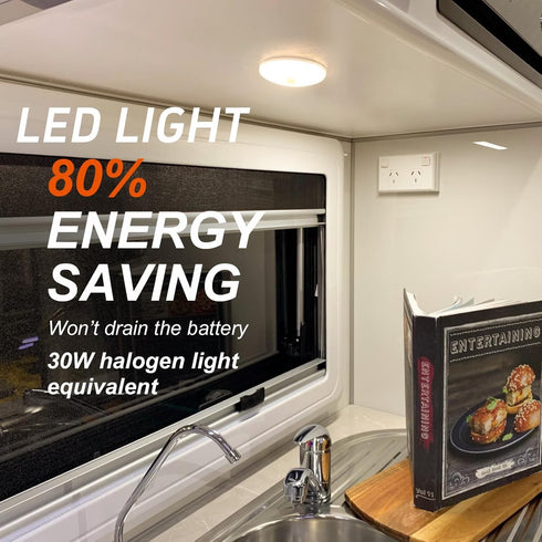 Dream lighting RV Lights LED Dome Light with Push Button 12v Interior Ceiling Light 3500K White Lighting for RV Trailer Boat, 4.5 inch 5.4 watts, ...