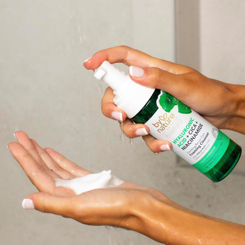 By Nature Foaming Cleanser with Hyaluronic Acid + Cica - Hydrating Face Cleanser For Bright and Fresh Skin - Skincare from New Zealand - 5 fl.oz...