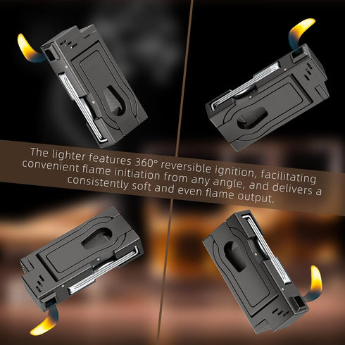 FANKAI Multifunctional Pipe Lighter, Built-in Pipe Stand, 3 in 1 Cleaner Tools, Refillable Butane Lighter with Angled Soft Flame, Handy Gas Lighte...