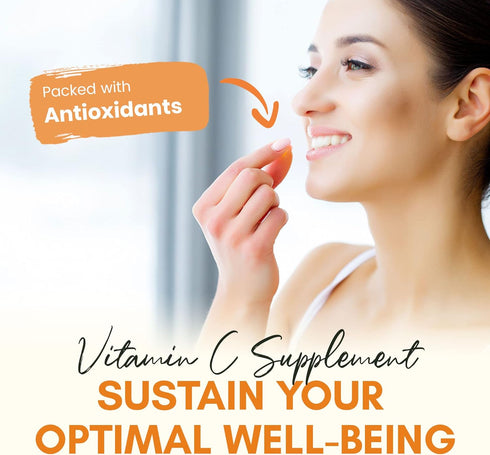 Vitamin C 500mg, Orange Vitamin C Chewable, Immune Support Supplement with Antioxidants, Alternative to Immune Support Gummies...