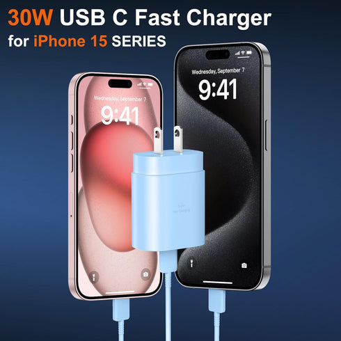 i-Phone 15 Pro Max Charger Fast Charging, 30W USB C i-Phone 15 Pro Max Fast Charger Block with 6FT Long USB C Charging Cable for iPhone 15 Pro Max...