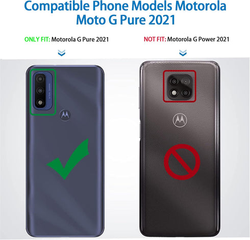 Anloes Case for Moto G Pure 2021/G Play 2023/G Power 2022, Motorola G Pure Phone Case Heavy Duty Shockproof Dustproof Protection, 3 in 1 Rugged De...