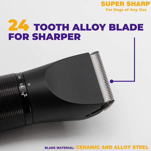 Dog Grooming Kit, Dog Clipper for Grooming, Rechargeable Cordless Dog Shaver with Alloy Steel Ceramic Blade, IPX7 Waterproof Dog Hair Trimmer...